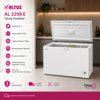 Altus AL-2298 E Sandık Tipi Derin Dondurucu 315 Litre